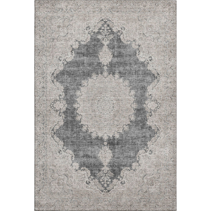 10' X 14' Oriental Washable Area Rug With UV Protection (678886) - Black / Beige / Gray