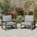 Set of 2 Giga all-weather patio armchairs with thick cushions, showcasing comfortable outdoor seating with sturdy frames.