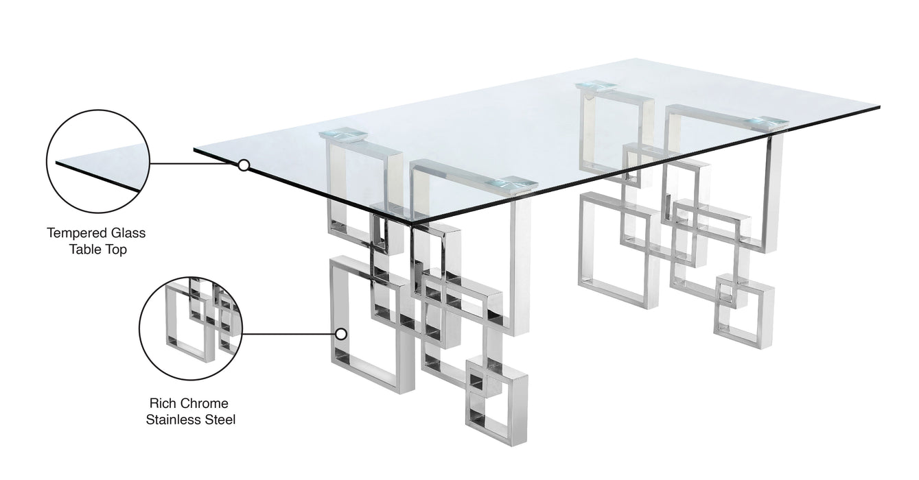 Alexis - Dining Table - Pearl Silver - Glass