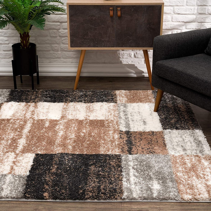 8' x 11' Modern Blocks Area Rug - Beige