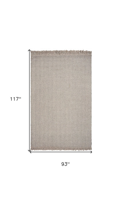 8' x 10' Hand Woven Herringbone Indoor Area Rug - Oatmeal Beige