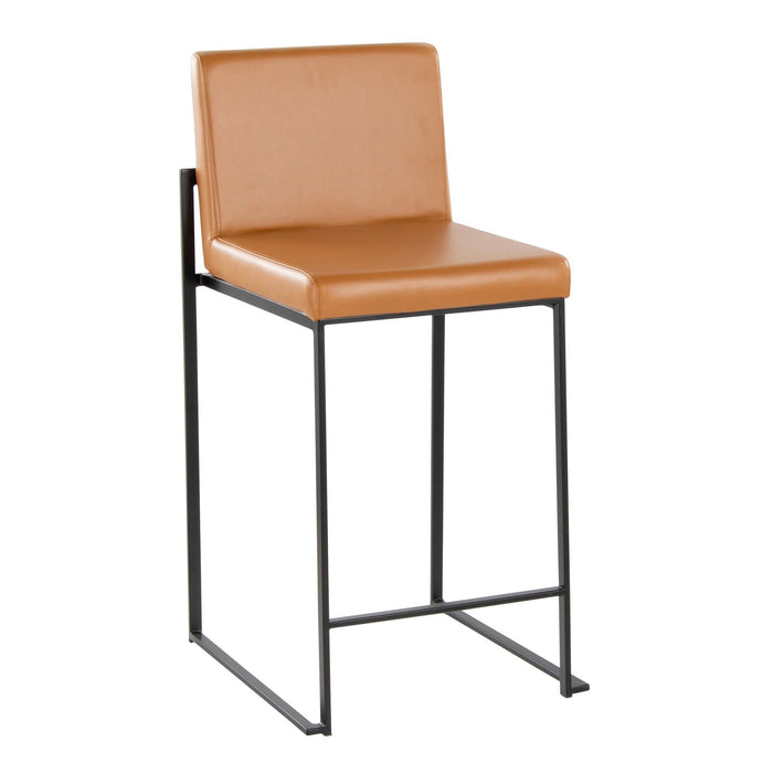Fuji - High Back Counter Stool - Black Legs