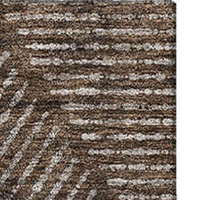 8' X 10' Geometric Washable Area Rug With UV Protection - Brown And Taupe