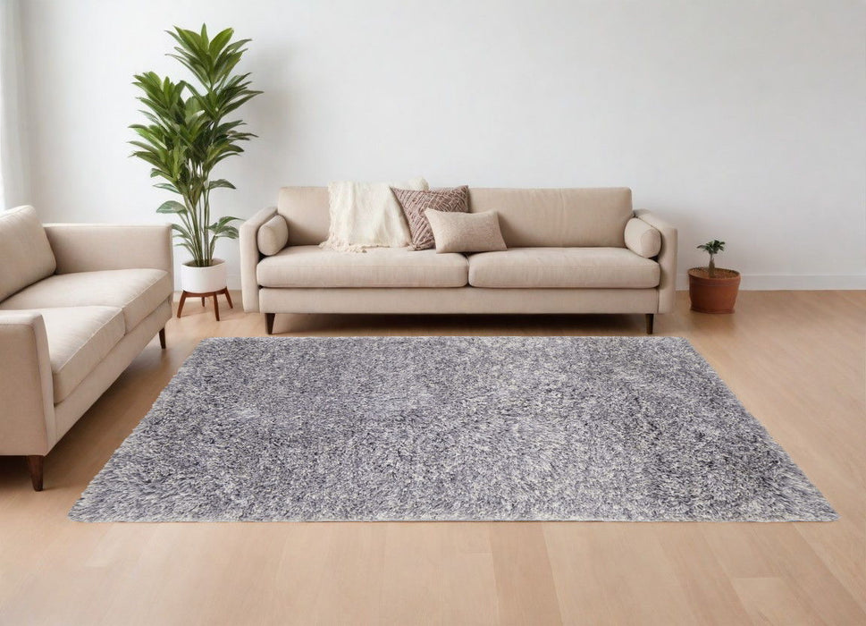 9' x 12' Shag Hand Tufted Rectangle Area Rug - Gray