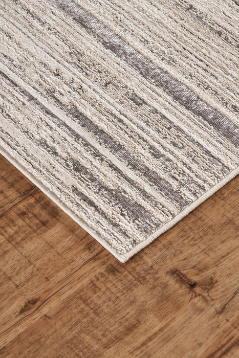 9' x 12' Gray Abstract Area Rug - Black And Dark