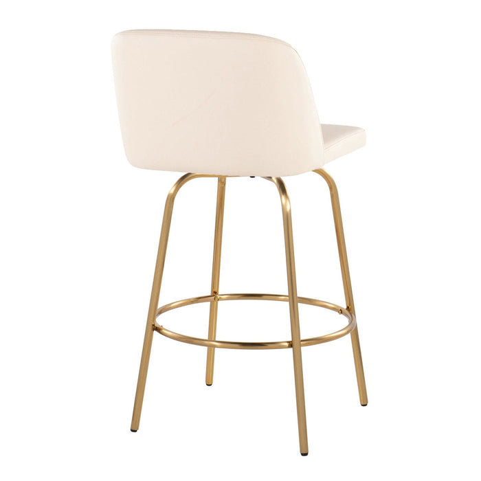 Toriano - 26" Fixed-Height Counter Stool (Set of 2) - Gold Base
