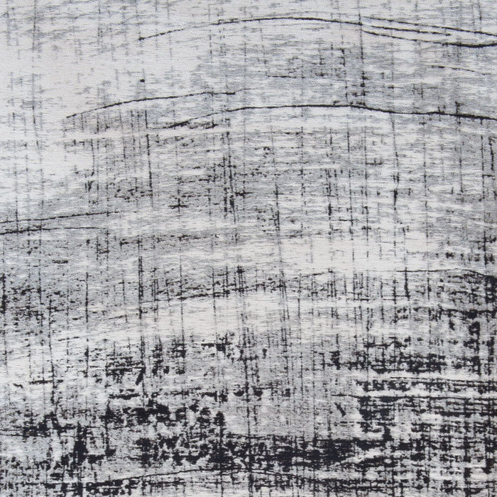 5' x 7' Abstract Non Skid Area Rug - Black And White