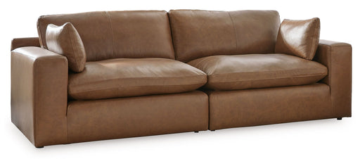 Signature Design by Ashley Emilia 2-piece stationary sectional sofa with plush cushions and modern fabric upholstery.