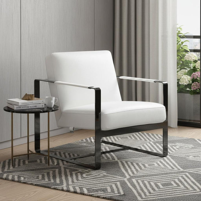 Fabric Arm Chair - White And Black