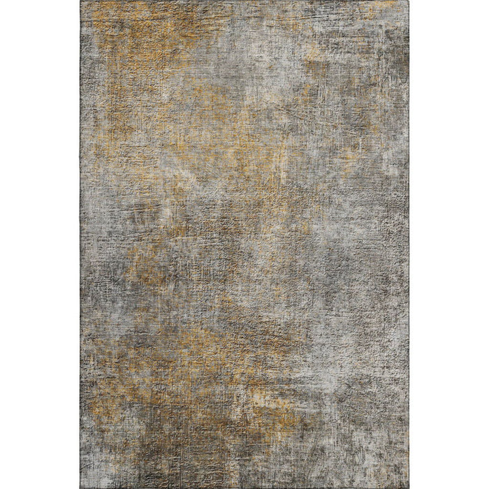10' X 14' Abstract Washable Area Rug With UV Protection (650668) - Gray / Copper