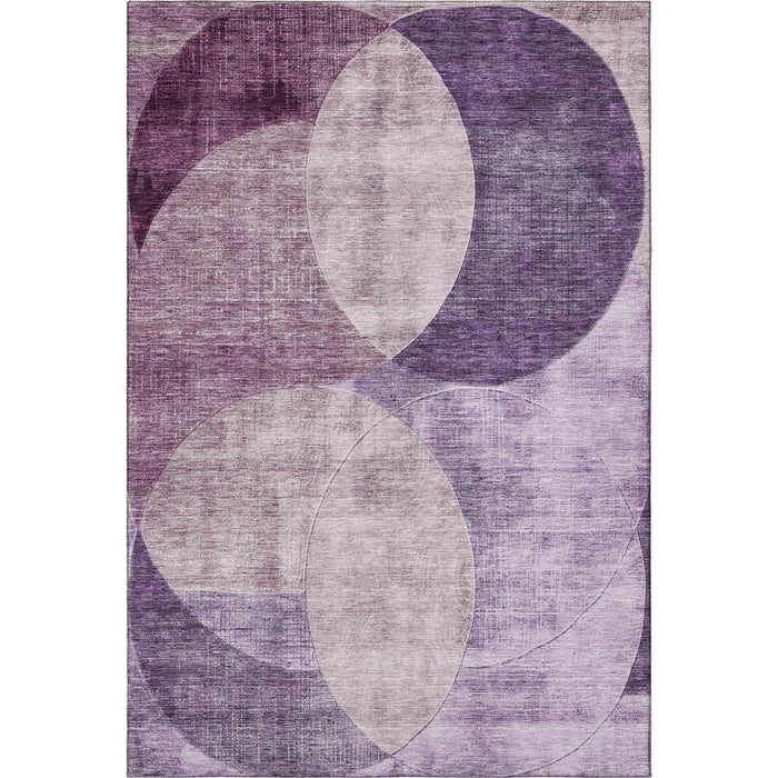 10' X 14' Geometric Washable Area Rug With UV Protection (686282) - Purple / Lilac / Mauve