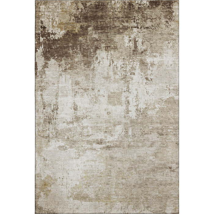 10' X 14' Abstract Washable Area Rug With UV Protection (700703) - Brown / Beige