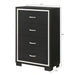 Black Giga 4-drawer accent bedroom chest with stylish handles, ideal for storage and decor in modern bedrooms.