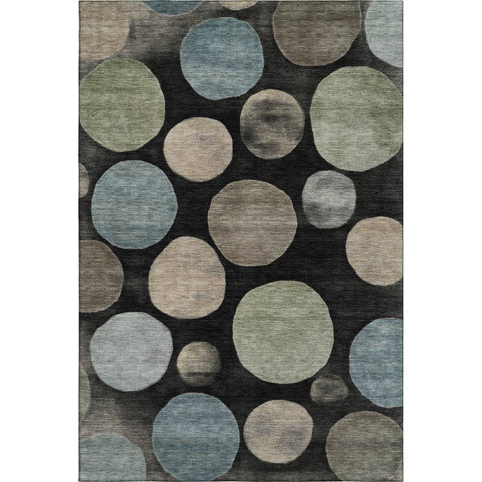 10' X 14' Geometric Washable Area Rug With UV Protection (716809) - Black / Taupe