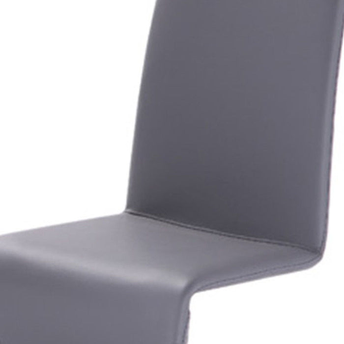 Faux Leather Dining Room Side Chairs (Set of 2) - Gray