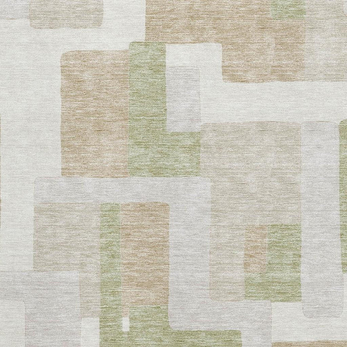 10' X 14' Geometric Washable Area Rug With UV Protection (675690) - Beige / Ivory / Taupe