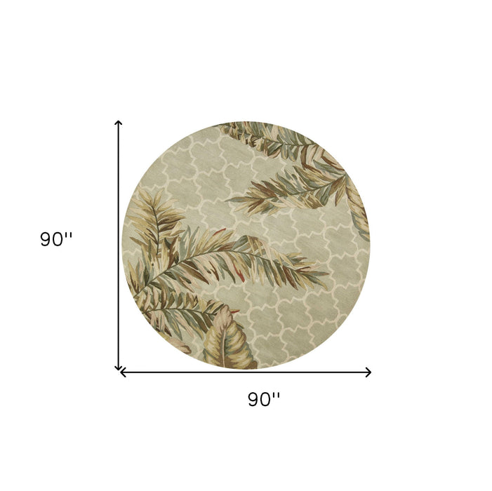 8' Round Wool Hand Tufted Area Rug - Sage