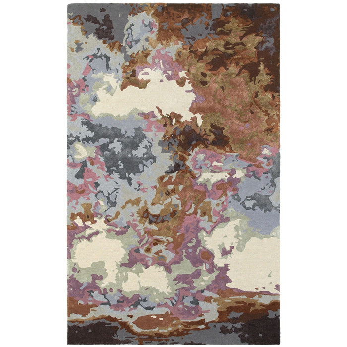 8' X 10' Abstract Hand Tufted Area Rug - Blue And Brown