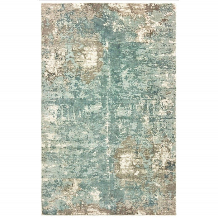 6' x 9' Abstract Pattern Indoor Area Rug - Blue And Gray
