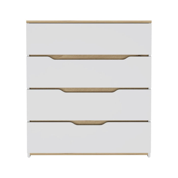 Four Drawer Dresser - White And Natural