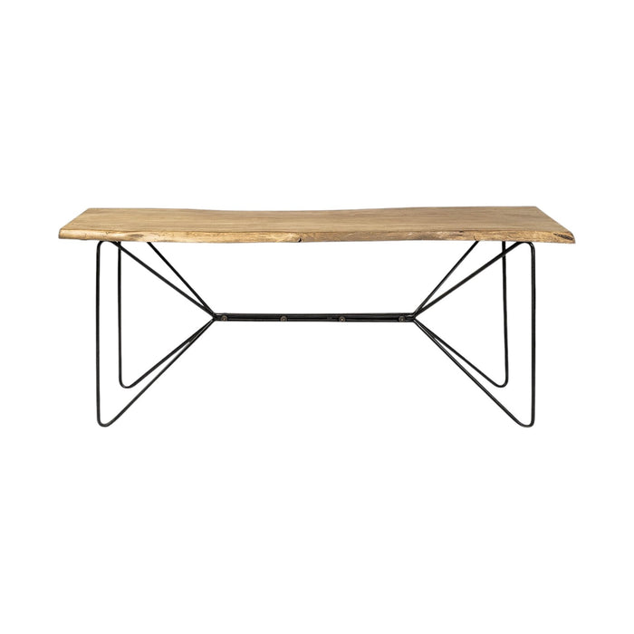 Solid Wood Abstract Console Table - Brown And Black