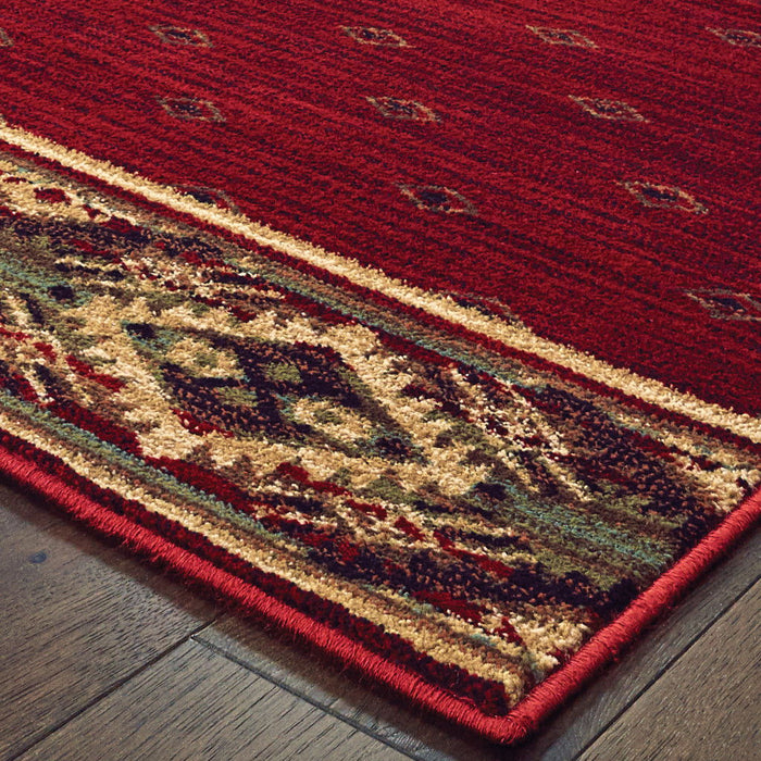 10' x 13' Southwestern Power Loom Stain Resistant Area Rug - Berry Gold And Ivory