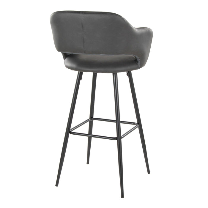 Margarite - 30" Fixed-Height Barstool - Black Metal (Set of 2)