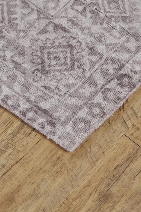 5' x 8' Abstract Hand Woven Area Rug - Gray And Purple