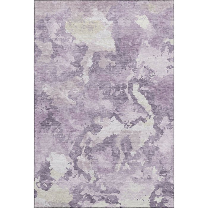 10' X 14' Abstract Washable Area Rug With UV Protection (693348) - Lavender / Ivory