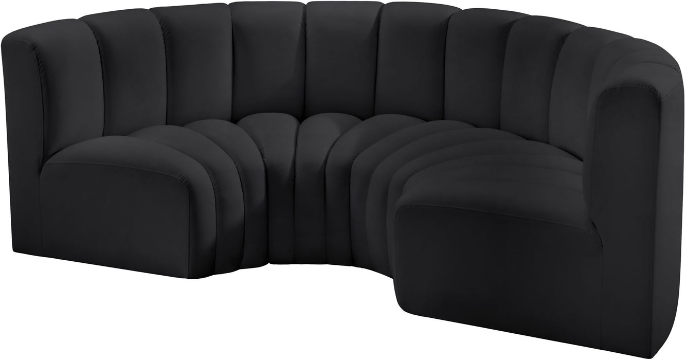 Arc - Faux Leather 4 Piece U-Shaped Modular Sofa