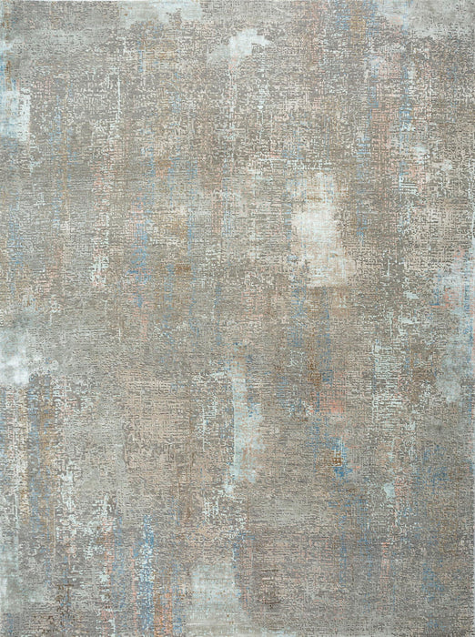 8' X 10' Abstract Hand Knotted Genuine Wool Material Area Rug - Blue