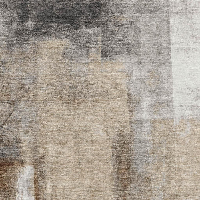 10' X 14' Abstract Washable Area Rug With UV Protection (710088) - Beige / Brown / Gray