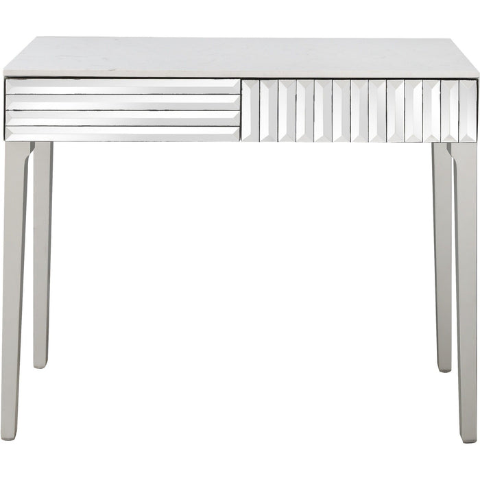 40" Mirrored Glass Console Table - Silver
