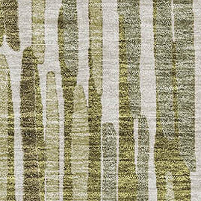 9' X 12' Transitional Abstract Washable Area Rug With UV Protection - Olive Green