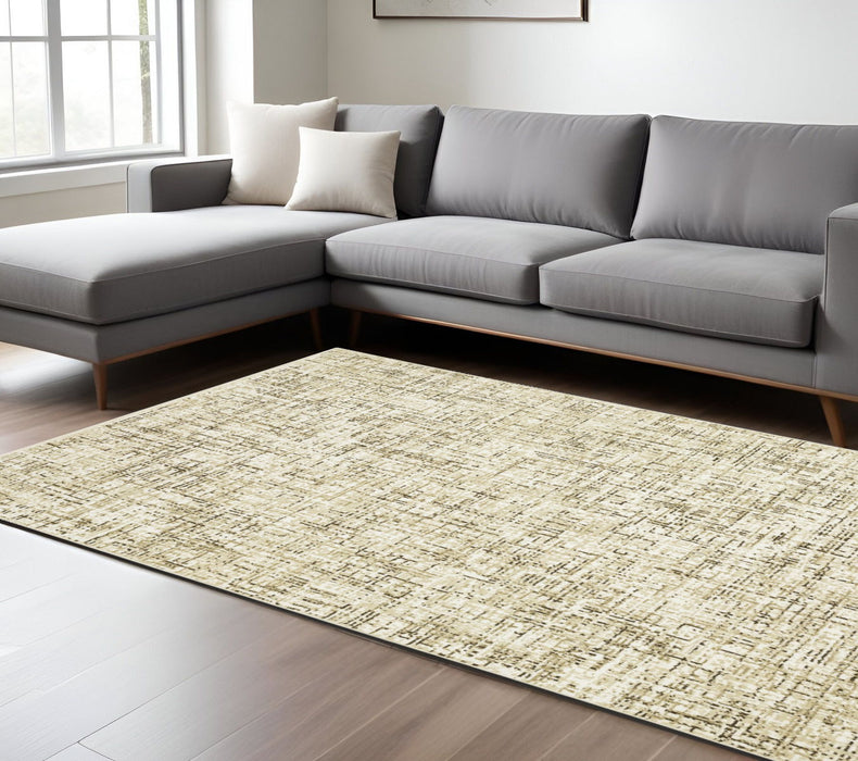 10' X 13' Abstract Area Rug - Ivory And Brown
