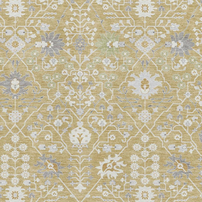 10' X 14' Oriental Washable Area Rug With UV Protection (679204) - Gold / Gray / Ivory
