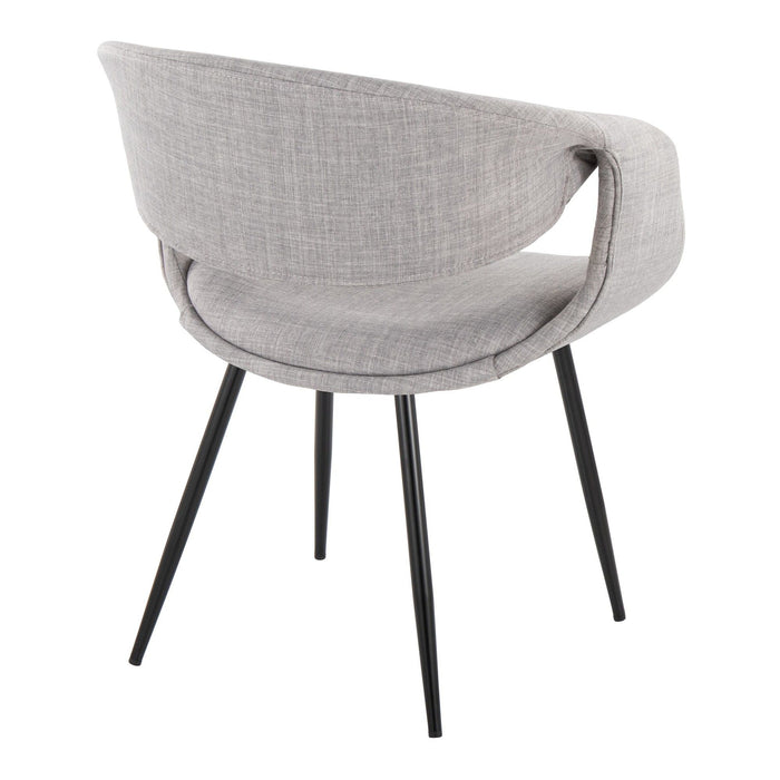 Curvo - Upholstered Chair (Set of 2) - Black Metal Legs