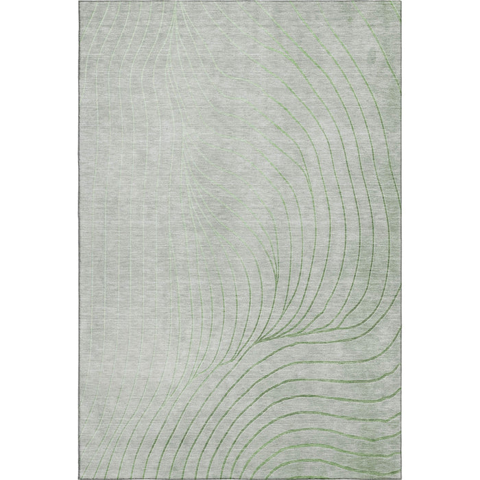 10' X 14' Abstract Washable Area Rug With UV Protection (718079) - Sage / Silver