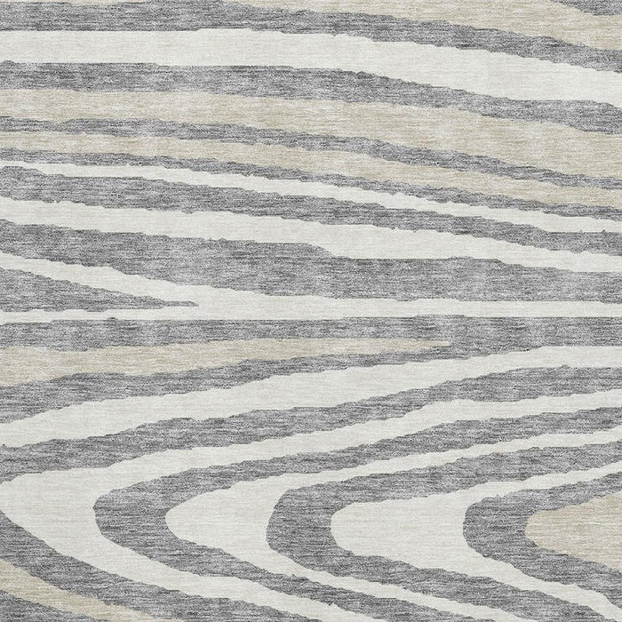 10' X 14' Woodland Lodge Washable Area Rug With UV Protection (676974) - Gray / Beige / Ivory