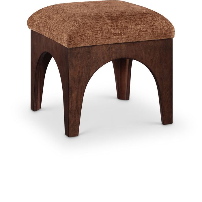Lawson - Chenille Fabric Upholstered Ottoman - Walnut Base