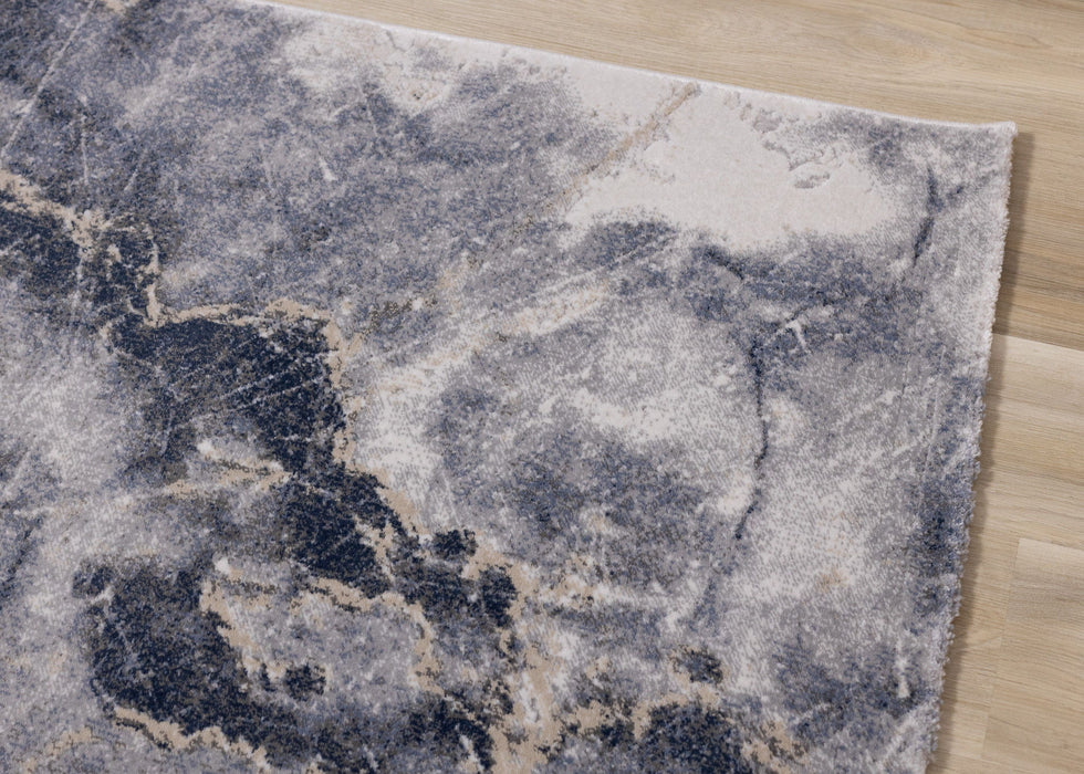 7' X 10' Abstract Area Rug (661364) - Blue / Cream / Gray