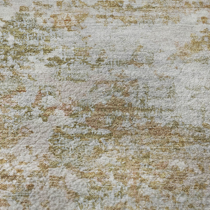 10' X 14' Abstract Washable Area Rug With UV Protection (704963) - Coral / Ivory