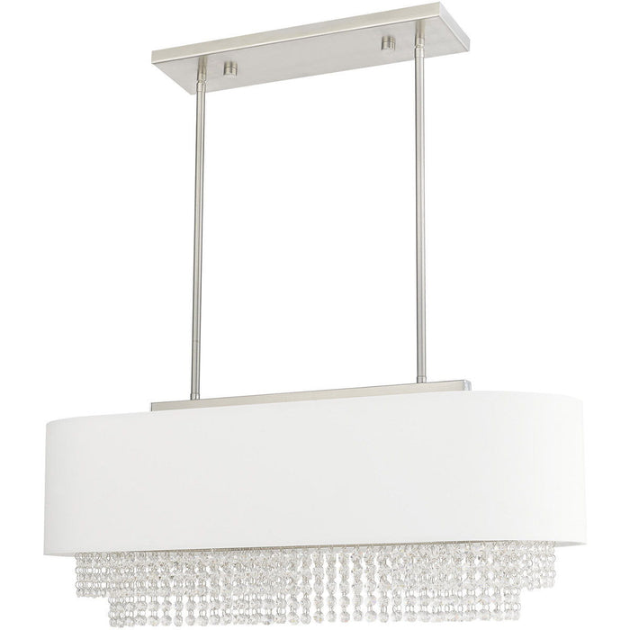21'' 3-Light Dimmable Chandelier With Shades - Nickel