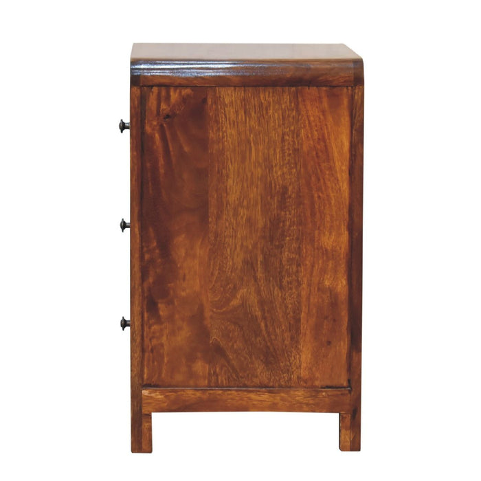 24" Solid Wood Three Drawer Nightstand - Chestnut