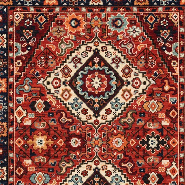 6' x 9' Machine Woven Oriental Indoor Area Rug - Red Blue