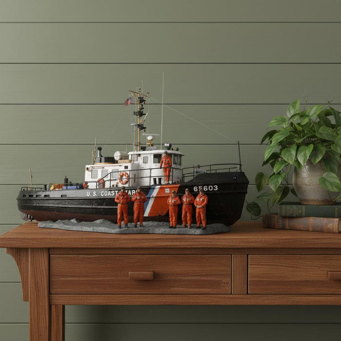 Hand Painted Model Boat (624534) - Black / White