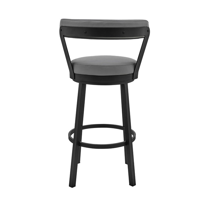 30" Iron Swivel Bar Height Bar Chair - Gray And Black
