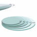 Clear 30-inch round tempered glass table top with beveled edge, polished finish, and 2/5-inch thickness by Giga.