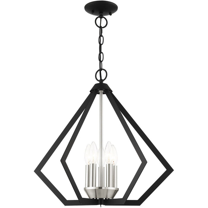 20" Five-Light Dimmable Chandelier With Shades - Black