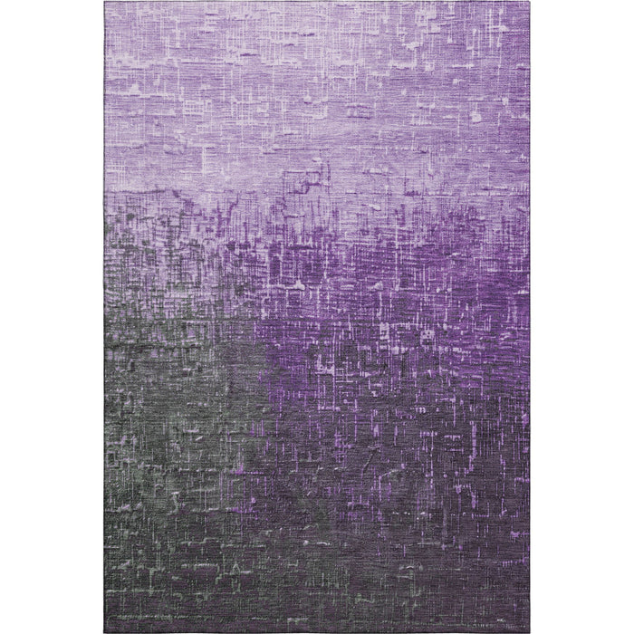 10' X 14' Ombre Washable Area Rug With UV Protection (683381) - Purple / Gray / Charcoal